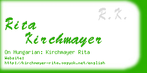 rita kirchmayer business card